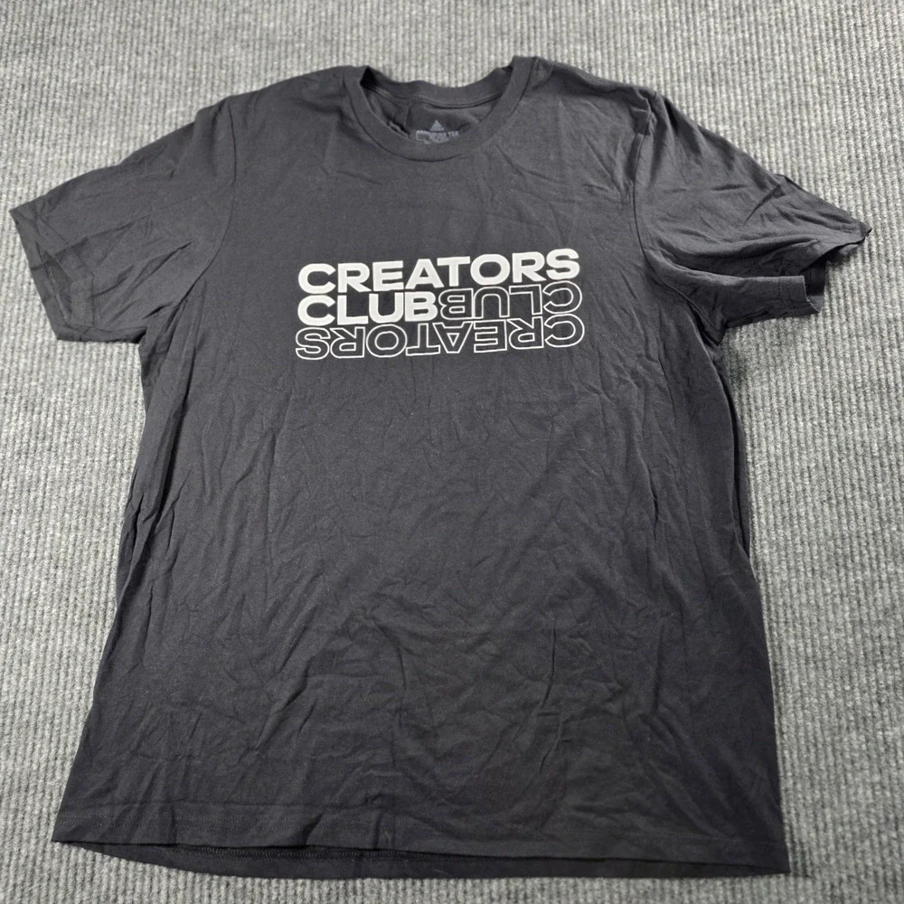 Adidas Amplifier Tee Mens XL Black Creators Club Graphic Short Sleeve T-Shirt